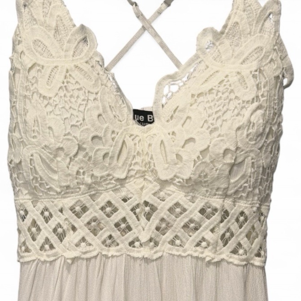Coastal Cowgirl Lace Romantic Babydoll Spaghetti Strap Dress Cottagecore Small - Picture 5 of 10